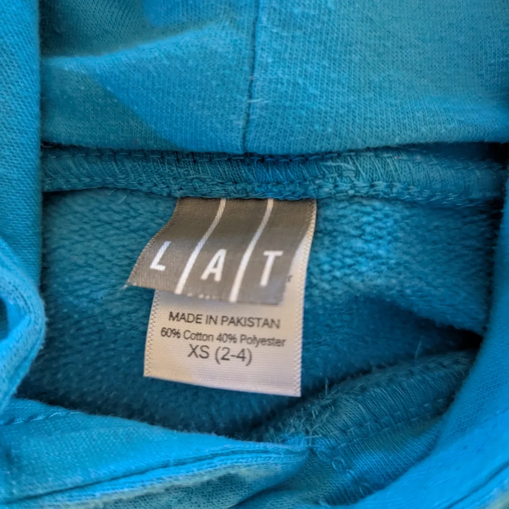 Kids Salty Dog Teal Blue Hoodie-Size XS 2-4 - Picture 2 of 3